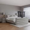 Boxspring Piso met TV-lift modern gestoffeerd bed met geïntegreerde televisie en strak luxe design voor slaapkamer