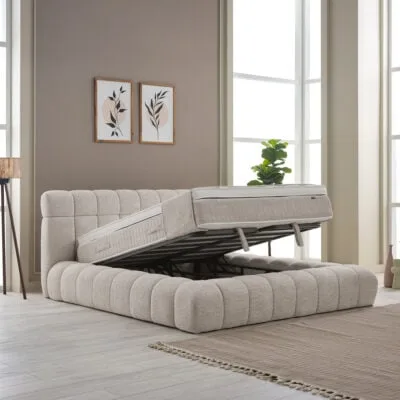 Opbergbed Raina met open opbergbox aan voeteneinde