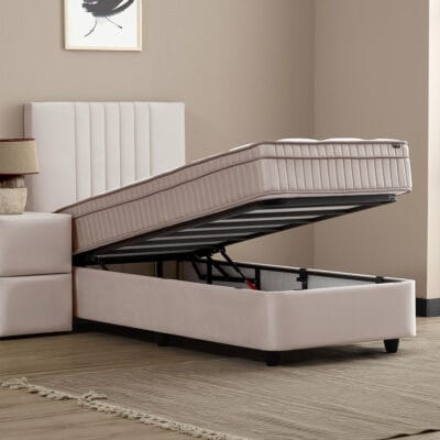 Alternative view of Opbergbed Clara beige 1-persoons