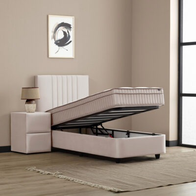 Alternative view of Opbergbed Clara beige 1-persoons