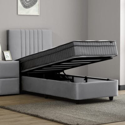 Alternative view of Opbergbed Clara grijs 1-persoons