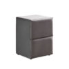 Gestoffeerd nachtkastje Sydney in grijs met laden, modern design en zachte bekleding voor naast het bed