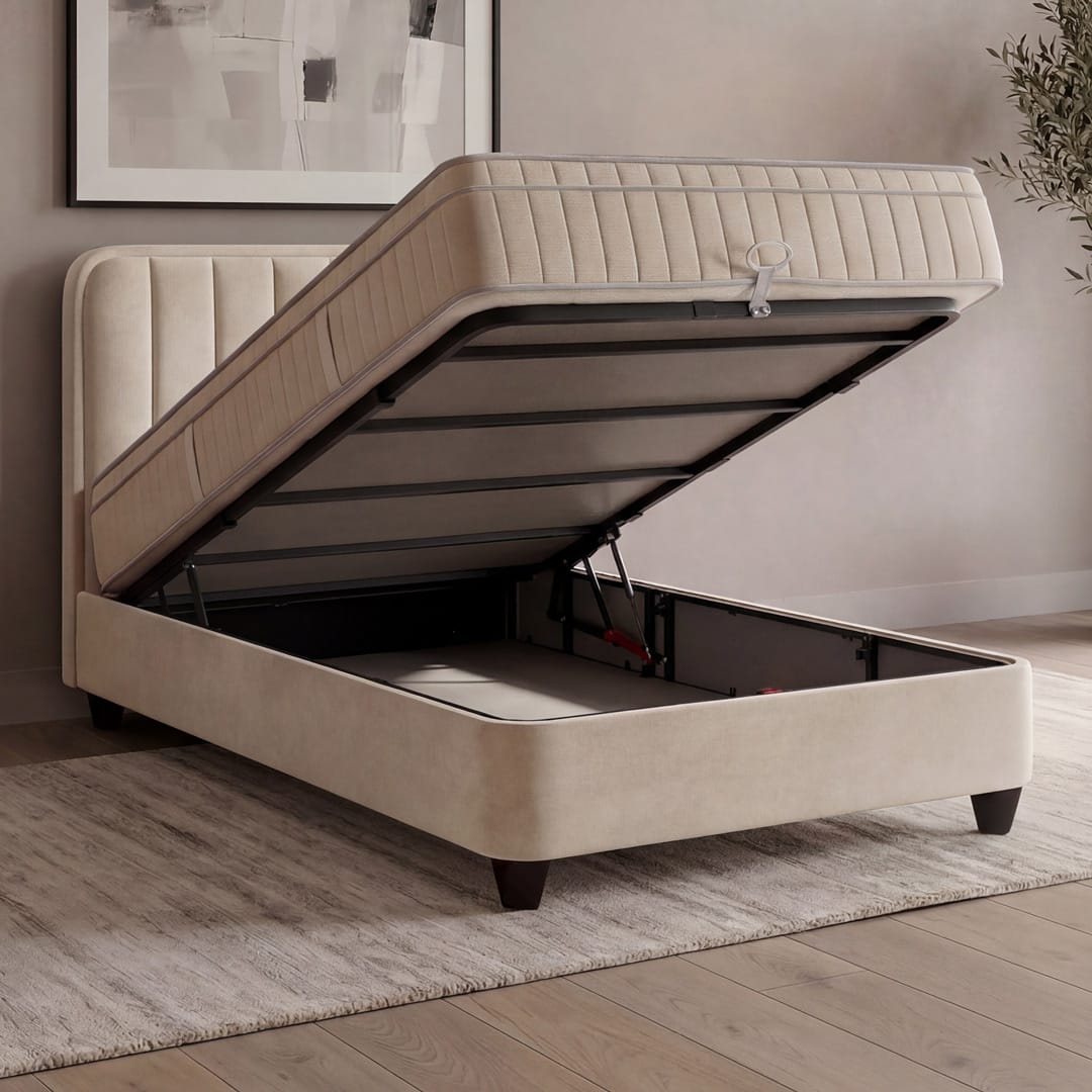 Opbergbed Liona Beige 1-Persoons - Afbeelding 2