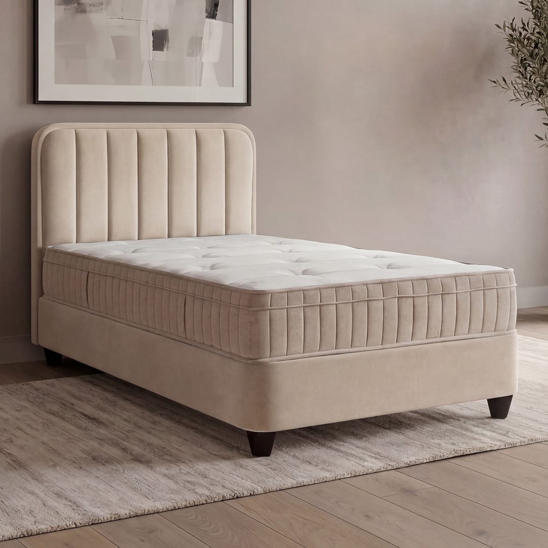 Opbergbed Liona Beige 1-Persoons