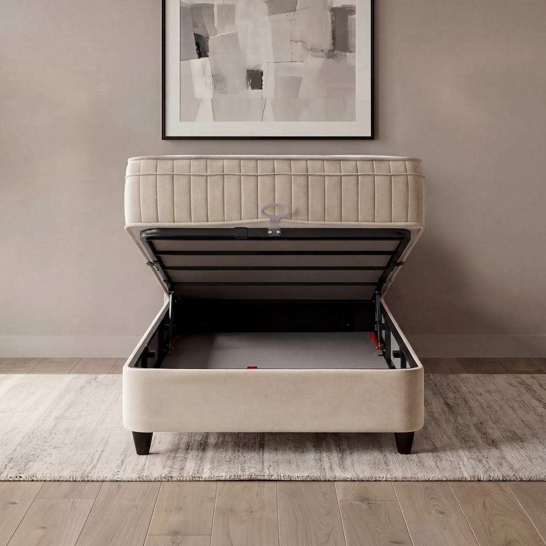 Opbergbed Liona Beige 1-Persoons - Afbeelding 5